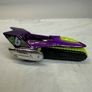 Hot Wheels Tread Air Space Race Purple Green Diecast Tank Car 2009 Mattel 1186